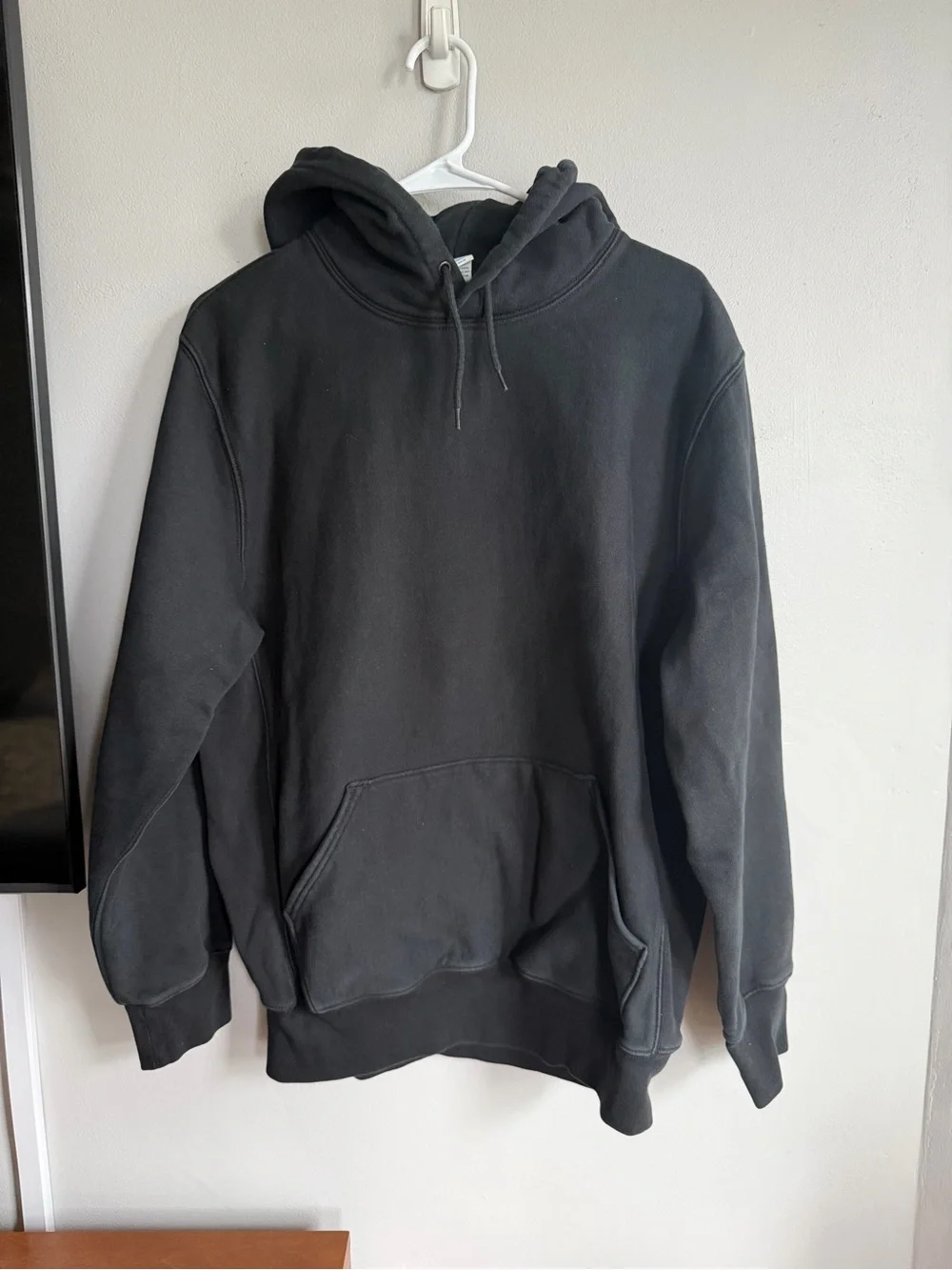 J. Crew Heritage 14 oz Fleece Hoodie Black Mens Large Sweatshirt